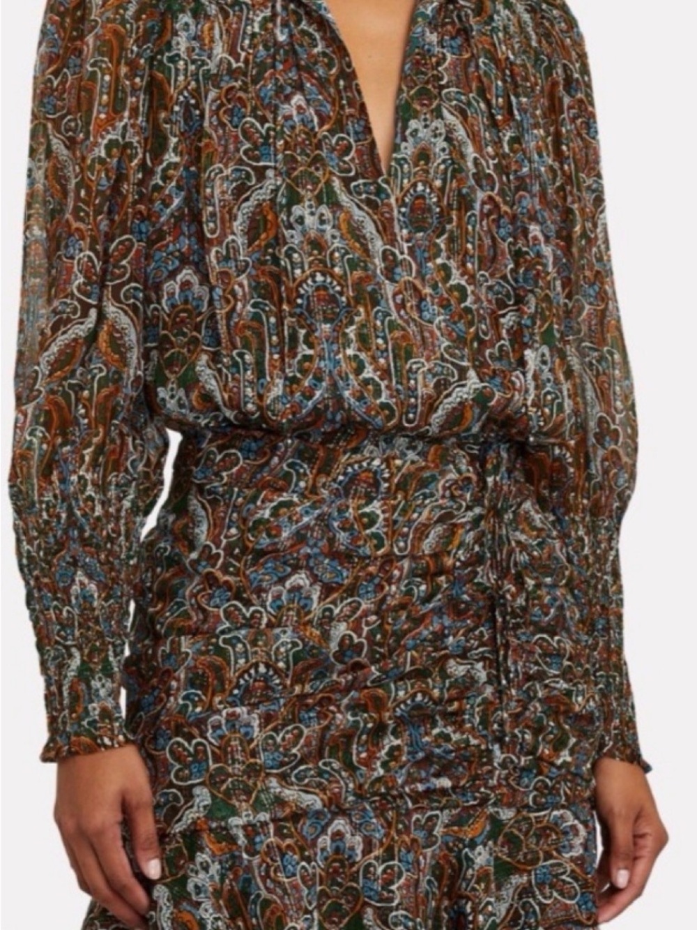 Veronica Beard Sazan Dress- Paisley long sleeve